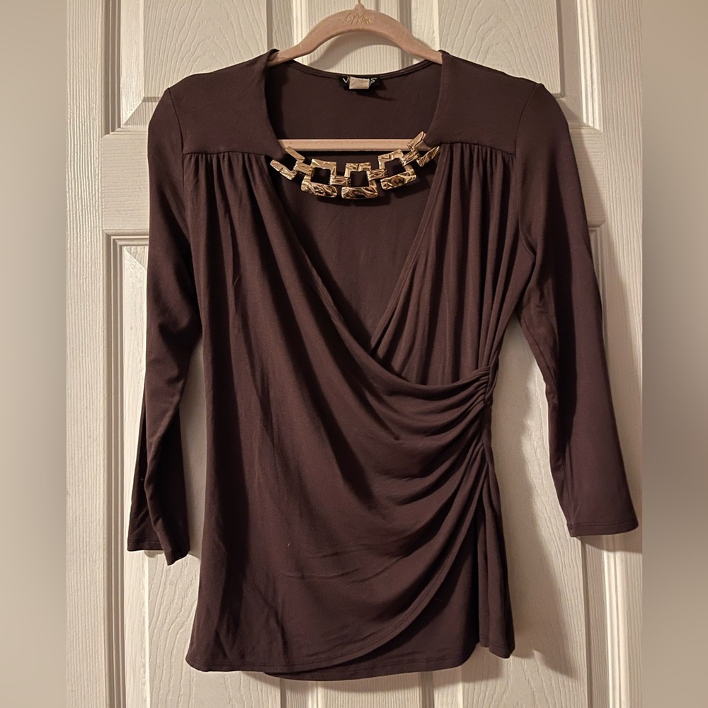 Venus Brown Draped Women's Top Size 8